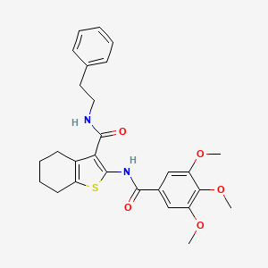 molecular formula C27H30N2O5S B3528337 N-(2-phenylethyl)-2-[(3,4,5-trimethoxybenzoyl)amino]-4,5,6,7-tetrahydro-1-benzothiophene-3-carboxamide 