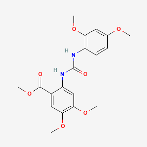 molecular formula C19H22N2O7 B3528391 METHYL 2-{[(2,4-DIMETHOXYANILINO)CARBONYL]AMINO}-4,5-DIMETHOXYBENZOATE 