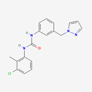 molecular formula C18H17ClN4O B3528485 N-(3-chloro-2-methylphenyl)-N'-[3-(1H-pyrazol-1-ylmethyl)phenyl]urea 