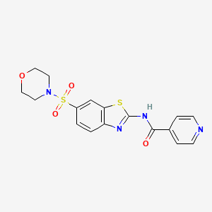 molecular formula C17H16N4O4S2 B3528508 N-[(2E)-6-(morpholin-4-ylsulfonyl)-1,3-benzothiazol-2(3H)-ylidene]pyridine-4-carboxamide 