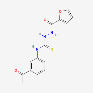 molecular formula C14H13N3O3S B3528602 N-(3-acetylphenyl)-2-(2-furoyl)hydrazinecarbothioamide 