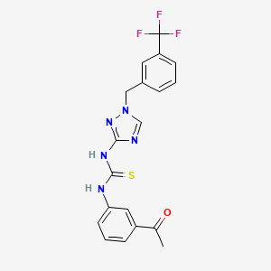 molecular formula C19H16F3N5OS B3528616 1-(3-ACETYLPHENYL)-3-(1-{[3-(TRIFLUOROMETHYL)PHENYL]METHYL}-1,2,4-TRIAZOL-3-YL)THIOUREA 