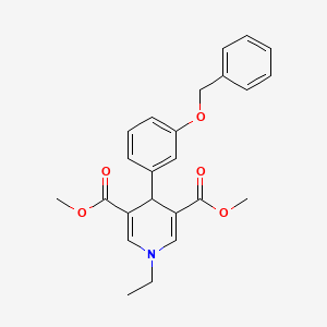 molecular formula C24H25NO5 B3528618 dimethyl 4-[3-(benzyloxy)phenyl]-1-ethyl-1,4-dihydro-3,5-pyridinedicarboxylate 