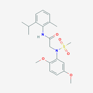 molecular formula C21H28N2O5S B3528619 N~2~-(2,5-dimethoxyphenyl)-N~1~-(2-isopropyl-6-methylphenyl)-N~2~-(methylsulfonyl)glycinamide 