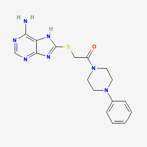 molecular formula C17H19N7OS B3528690 2-[(6-AMINO-9H-PURIN-8-YL)SULFANYL]-1-(4-PHENYLPIPERAZINO)-1-ETHANONE 