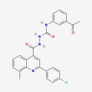 molecular formula C26H21ClN4O3 B3528701 N-(3-acetylphenyl)-2-{[2-(4-chlorophenyl)-8-methyl-4-quinolinyl]carbonyl}hydrazinecarboxamide 