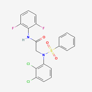 molecular formula C20H14Cl2F2N2O3S B3528734 N~2~-(2,3-dichlorophenyl)-N~1~-(2,6-difluorophenyl)-N~2~-(phenylsulfonyl)glycinamide 