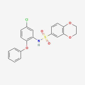 molecular formula C20H16ClNO5S B3528757 N-(5-chloro-2-phenoxyphenyl)-2,3-dihydro-1,4-benzodioxine-6-sulfonamide 