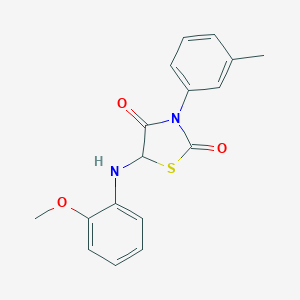 molecular formula C17H16N2O3S B352876 5-[(2-Methoxyphenyl)amino]-3-(3-methylphenyl)-1,3-thiazolidine-2,4-dione CAS No. 329325-64-6