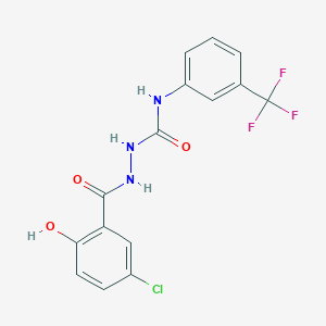 molecular formula C15H11ClF3N3O3 B3528765 2-(5-chloro-2-hydroxybenzoyl)-N-[3-(trifluoromethyl)phenyl]hydrazinecarboxamide 