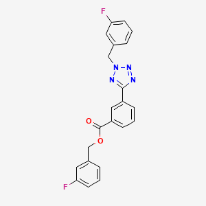 molecular formula C22H16F2N4O2 B3528772 3-Fluorobenzyl 3-(2-(3-fluorobenzyl)-2H-tetrazol-5-yl)benzoate 