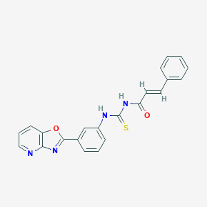 (E)-N-[[3-([1,3]oxazolo[4,5-b]pyridin-2-yl)phenyl]carbamothioyl]-3-phenylprop-2-enamide