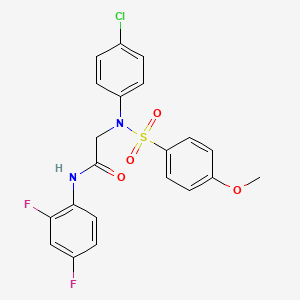 molecular formula C21H17ClF2N2O4S B3529056 2-(4-chloro-N-(4-methoxyphenyl)sulfonylanilino)-N-(2,4-difluorophenyl)acetamide 