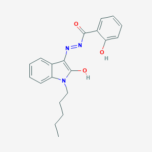 molecular formula C20H21N3O3 B352907 2-hydroxy-N'-(2-oxo-1-pentyl-1,2-dihydro-3H-indol-3-ylidene)benzohydrazide 