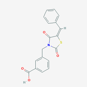 molecular formula C18H13NO4S B352910 3-[(5-benzylidene-2,4-dioxo-1,3-thiazolidin-3-yl)methyl]benzoic Acid CAS No. 488121-80-8