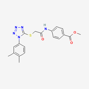 molecular formula C19H19N5O3S B3529107 METHYL 4-(2-{[1-(3,4-DIMETHYLPHENYL)-1H-1,2,3,4-TETRAZOL-5-YL]SULFANYL}ACETAMIDO)BENZOATE 