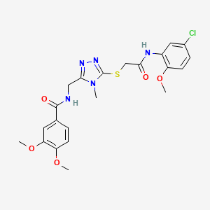 molecular formula C22H24ClN5O5S B3529145 N-{[5-({2-[(5-chloro-2-methoxyphenyl)amino]-2-oxoethyl}sulfanyl)-4-methyl-4H-1,2,4-triazol-3-yl]methyl}-3,4-dimethoxybenzamide 