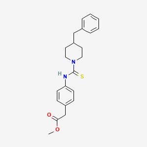 molecular formula C22H26N2O2S B3529152 METHYL 2-(4-{[(4-BENZYLPIPERIDINO)CARBOTHIOYL]AMINO}PHENYL)ACETATE 