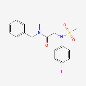 molecular formula C17H19IN2O3S B3529179 N-benzyl-2-(4-iodo-N-methylsulfonylanilino)-N-methylacetamide 