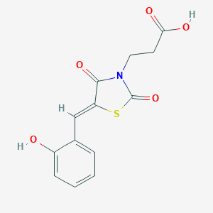 molecular formula C13H11NO5S B352918 3-[(5Z)-5-[(2-hydroxyphenyl)methylidene]-2,4-dioxo-1,3-thiazolidin-3-yl]propanoic acid CAS No. 497079-43-3