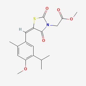 molecular formula C18H21NO5S B3529196 methyl {(5E)-5-[4-methoxy-2-methyl-5-(propan-2-yl)benzylidene]-2,4-dioxo-1,3-thiazolidin-3-yl}acetate 