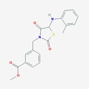molecular formula C19H18N2O4S B352920 Methyl 3-({5-[(2-methylphenyl)amino]-2,4-dioxo-1,3-thiazolidin-3-yl}methyl)benzoate CAS No. 1008704-14-0