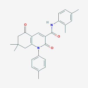 molecular formula C27H28N2O3 B3529206 N-(2,4-dimethylphenyl)-7,7-dimethyl-1-(4-methylphenyl)-2,5-dioxo-6,8-dihydroquinoline-3-carboxamide 