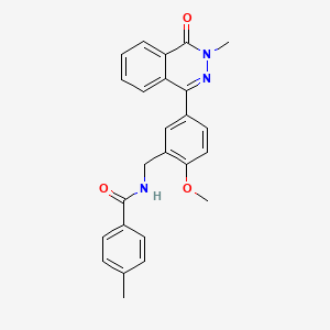 molecular formula C25H23N3O3 B3529231 N-{[2-METHOXY-5-(3-METHYL-4-OXO-3,4-DIHYDROPHTHALAZIN-1-YL)PHENYL]METHYL}-4-METHYLBENZAMIDE 