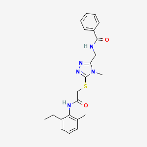 molecular formula C22H25N5O2S B3529236 N-{[5-({2-[(2-ethyl-6-methylphenyl)amino]-2-oxoethyl}sulfanyl)-4-methyl-4H-1,2,4-triazol-3-yl]methyl}benzamide 