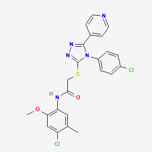 molecular formula C23H19Cl2N5O2S B3529285 N-(4-chloro-2-methoxy-5-methylphenyl)-2-{[4-(4-chlorophenyl)-5-(pyridin-4-yl)-4H-1,2,4-triazol-3-yl]sulfanyl}acetamide CAS No. 476483-99-5