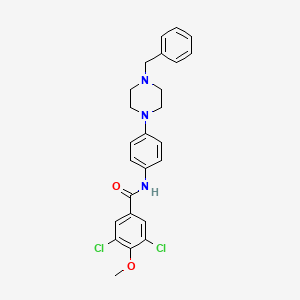 molecular formula C25H25Cl2N3O2 B3529297 N-[4-(4-benzylpiperazin-1-yl)phenyl]-3,5-dichloro-4-methoxybenzamide 