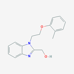 molecular formula C17H18N2O2 B352937 {1-[2-(2-methylphenoxy)ethyl]-1H-benzimidazol-2-yl}methanol CAS No. 440097-90-5
