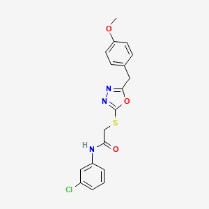 molecular formula C18H16ClN3O3S B3529380 N-(3-chlorophenyl)-2-{[5-(4-methoxybenzyl)-1,3,4-oxadiazol-2-yl]sulfanyl}acetamide 