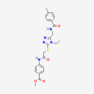 molecular formula C23H25N5O4S B3529384 methyl 4-[({[4-ethyl-5-({[(4-methylphenyl)carbonyl]amino}methyl)-4H-1,2,4-triazol-3-yl]sulfanyl}acetyl)amino]benzoate 