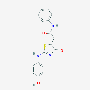 molecular formula C17H15N3O3S B352946 2-{(2E)-2-[(4-hydroxyphenyl)imino]-4-oxo-1,3-thiazolidin-5-yl}-N-phenylacetamide CAS No. 501107-83-1