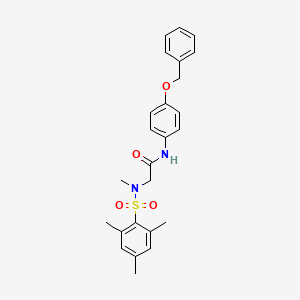 molecular formula C25H28N2O4S B3529507 N-[4-(benzyloxy)phenyl]-N~2~-methyl-N~2~-[(2,4,6-trimethylphenyl)sulfonyl]glycinamide 
