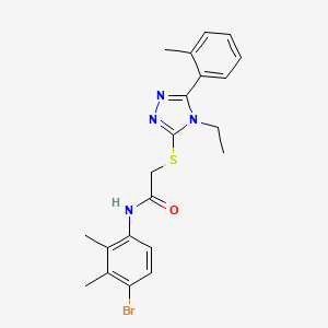 molecular formula C21H23BrN4OS B3529519 N-(4-bromo-2,3-dimethylphenyl)-2-{[4-ethyl-5-(2-methylphenyl)-4H-1,2,4-triazol-3-yl]sulfanyl}acetamide 