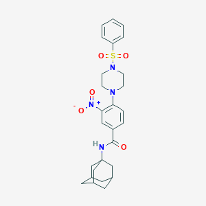 molecular formula C27H32N4O5S B352955 N-(1-adamantyl)-3-nitro-4-[4-(phenylsulfonyl)-1-piperazinyl]benzamide CAS No. 591736-52-6