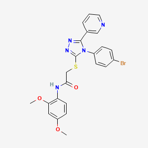 molecular formula C23H20BrN5O3S B3529550 2-{[4-(4-bromophenyl)-5-(pyridin-3-yl)-4H-1,2,4-triazol-3-yl]sulfanyl}-N-(2,4-dimethoxyphenyl)acetamide CAS No. 477330-98-6