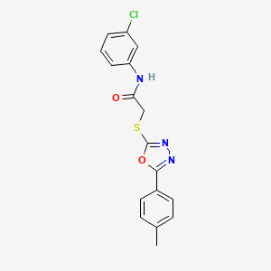 molecular formula C17H14ClN3O2S B3529557 N-(3-chlorophenyl)-2-{[5-(4-methylphenyl)-1,3,4-oxadiazol-2-yl]sulfanyl}acetamide 