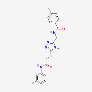 molecular formula C21H23N5O2S B3529586 4-methyl-N-{[4-methyl-5-({2-[(3-methylphenyl)amino]-2-oxoethyl}sulfanyl)-4H-1,2,4-triazol-3-yl]methyl}benzamide 