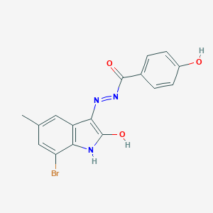 molecular formula C16H12BrN3O3 B352969 N'-[(3Z)-7-BROMO-5-METHYL-2-OXO-2,3-DIHYDRO-1H-INDOL-3-YLIDENE]-4-HYDROXYBENZOHYDRAZIDE 