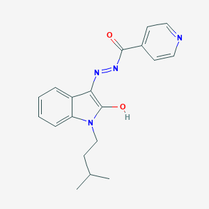 molecular formula C19H20N4O2 B352970 N'-(1-isopentyl-2-oxo-1,2-dihydro-3H-indol-3-ylidene)isonicotinohydrazide 