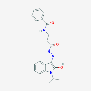 molecular formula C21H22N4O3 B352972 N-[3-[(2-Hydroxy-1-propan-2-ylindol-3-yl)diazenyl]-3-oxopropyl]benzamide CAS No. 611190-36-4