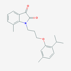 molecular formula C22H25NO3 B352993 1-(3-(2-Isopropyl-5-methylphenoxy)propyl)-7-methylindoline-2,3-dione CAS No. 620932-25-4