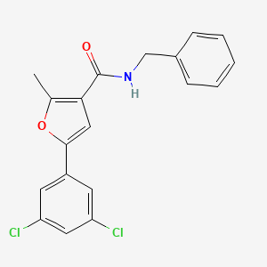 molecular formula C19H15Cl2NO2 B3529959 N-benzyl-5-(3,5-dichlorophenyl)-2-methylfuran-3-carboxamide 