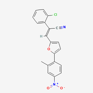 molecular formula C20H13ClN2O3 B3529967 (2Z)-2-(2-chlorophenyl)-3-[5-(2-methyl-4-nitrophenyl)furan-2-yl]prop-2-enenitrile 