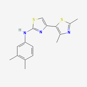 molecular formula C16H17N3S2 B3529969 N-(3,4-dimethylphenyl)-4-(2,4-dimethyl-1,3-thiazol-5-yl)-1,3-thiazol-2-amine 