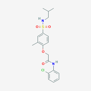 molecular formula C19H23ClN2O4S B3530030 N-(2-chlorophenyl)-2-[2-methyl-4-(2-methylpropylsulfamoyl)phenoxy]acetamide 