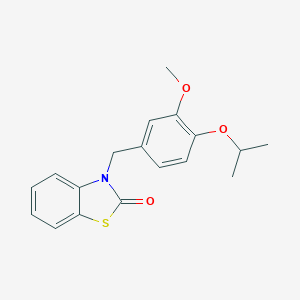 molecular formula C18H19NO3S B353005 3-(4-isopropoxy-3-methoxybenzyl)benzo[d]thiazol-2(3H)-one CAS No. 842957-12-4